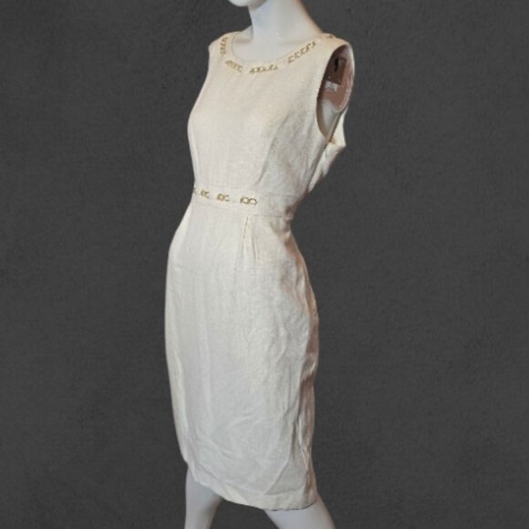 Professional Desk to Dinner LIZ CLAIBORNE White Sleeveless Dress NWT sz 8 - Picture 1 of 8